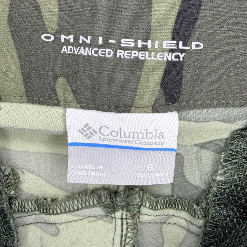 Columbia Womens Camo Omni-Shield Roll Up Hiking Pants Green Camouflage Size 6 - Picture 5 of 9